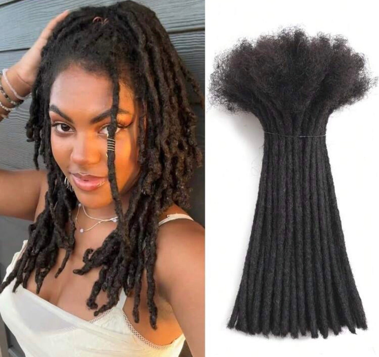 0.4cm 60 stands traditional human hair loc extensions 14 Inches